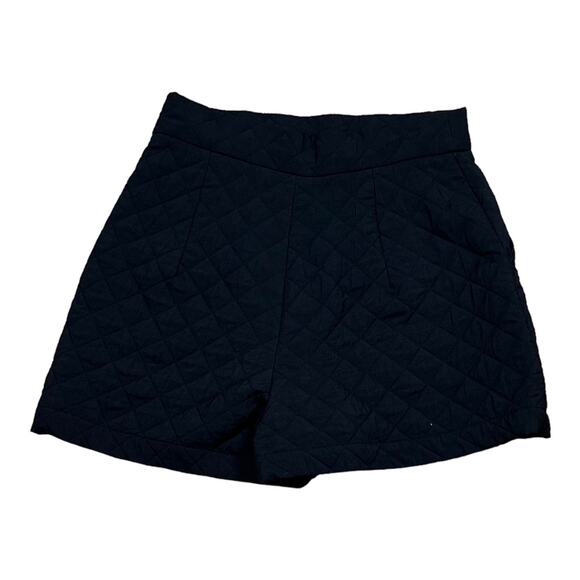 Zara Black Quilted High Rise Walking Shorts - Picture 3 of 4